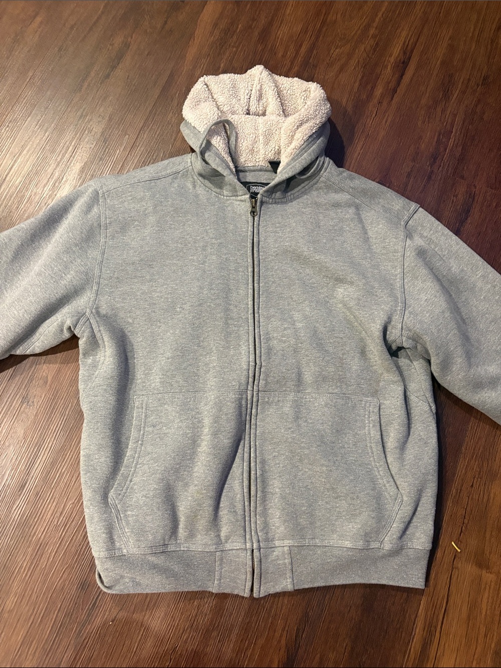 Men's Sherpa-Lined Full-Zip Hoodie - Gray - Picture 2 of 5